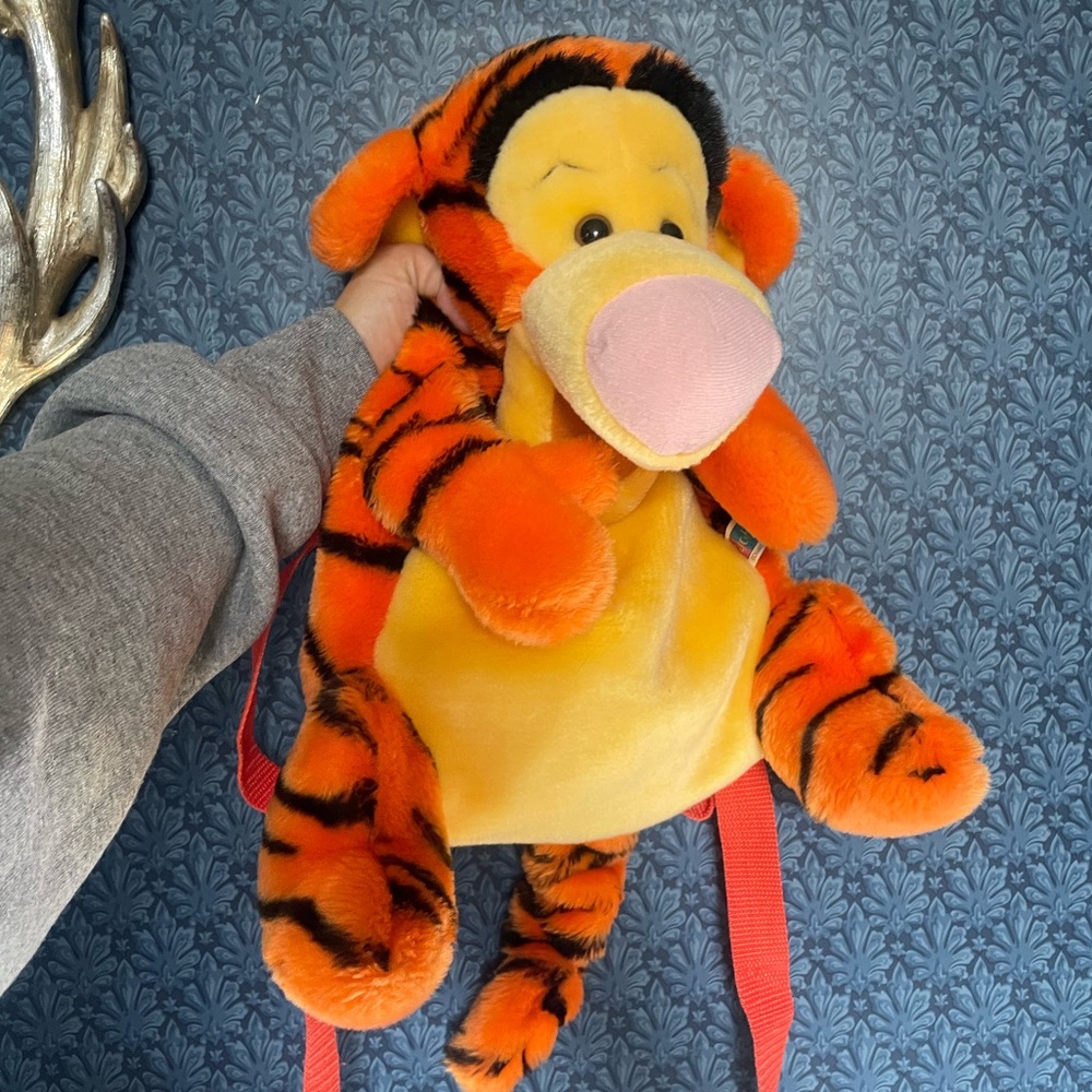 VINTAGE Tigger 3D Backpack 90s Pooh Disney Collectible Fanwear Accessory Fleece